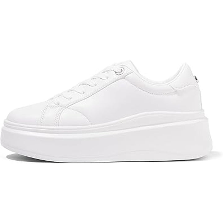 New Lucky Step Womens Size 6.5 White Faux Leather Lace Up Platform Sneaker Shoes