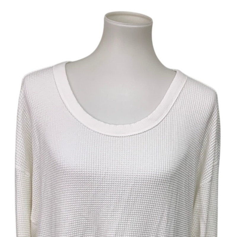 New OFFLINE by Aerie Womens Small Cotton Scoop Neck Long Sleeve Waffled Top