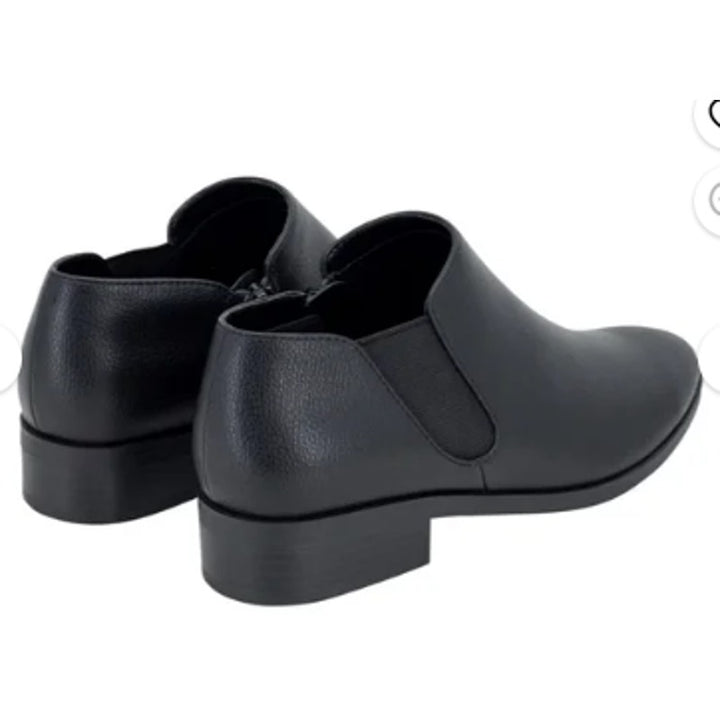 New in Box Kensie Womens Size 6.5 Black Faux Leather Sammy Ankle Booties Boots