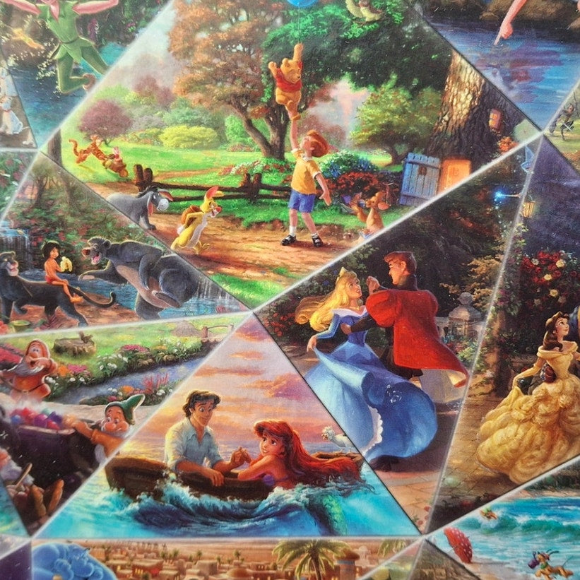 Ceaco Thomas Kinkade Studios Disney Themed 2000 Piece Jigsaw Puzzle w Poster