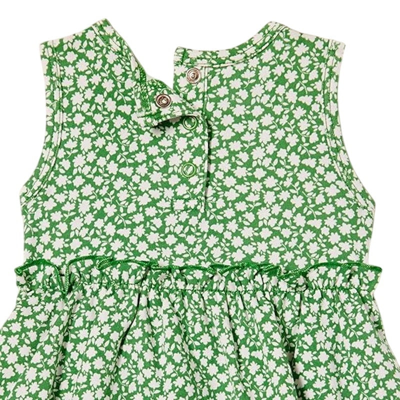 New 3-Pack Amazon Essentials Newborn Girls Green Pink Ruffled Bodysuit Dresses