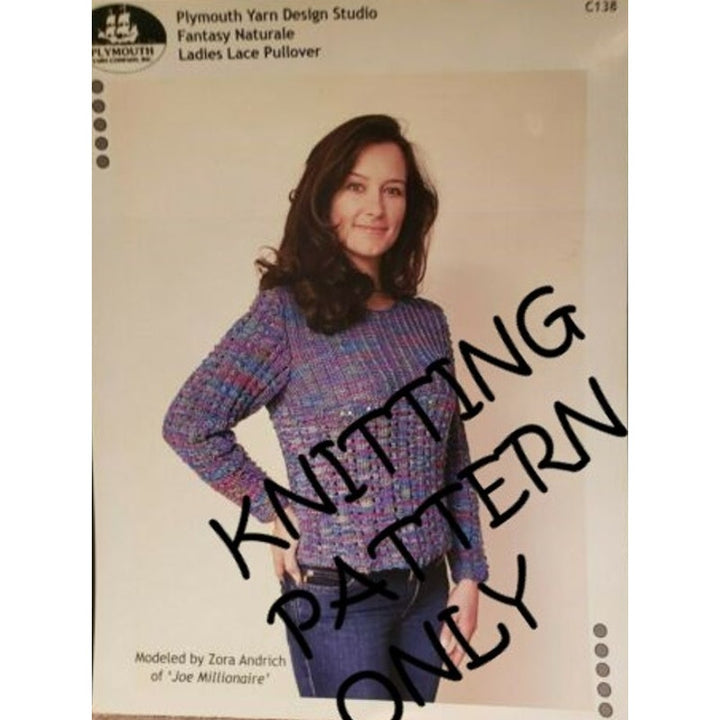 New Plymouth C138 Fantasy Naturale Lady Lace Pullover Sweater Knitting Pattern