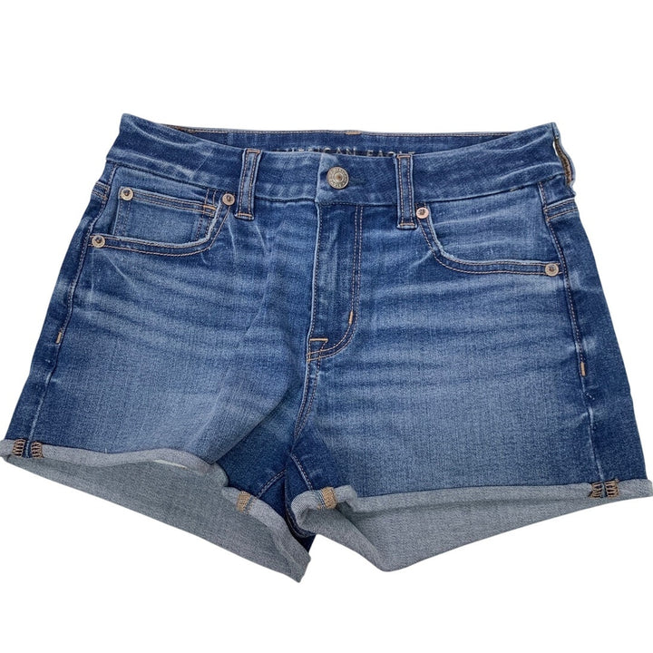New American Eagle Womens Size 2 Stretch Curvy High Rise Shortie Jean Shorts