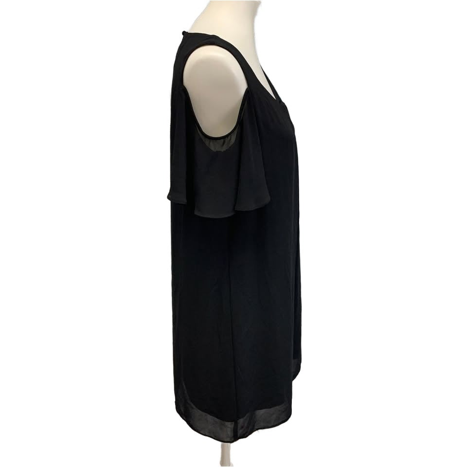 By &amp; By Womens Large 100% Polyester Scoop Neck Cold Shoulder Sheath Dress