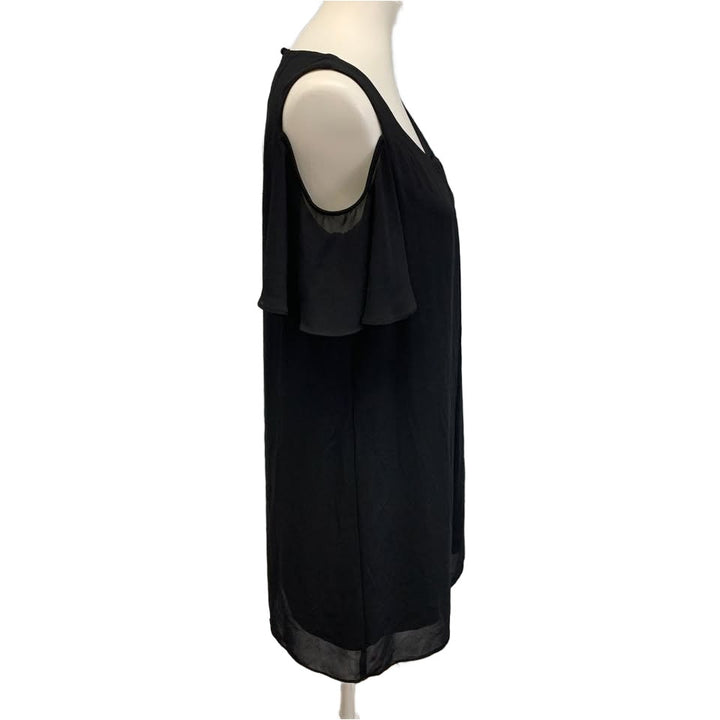 By &amp; By Womens Large 100% Polyester Scoop Neck Cold Shoulder Sheath Dress