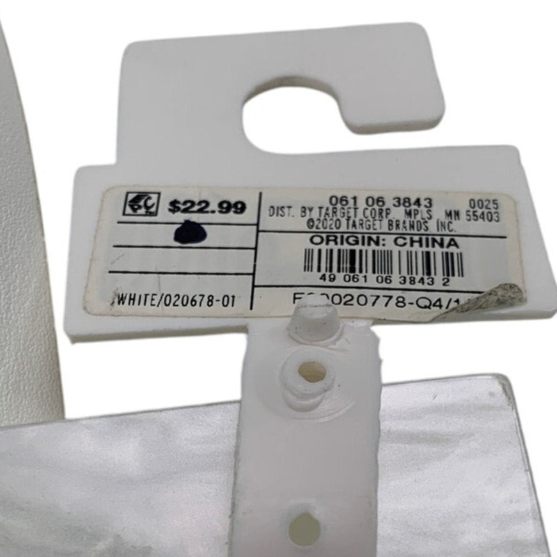 NWT A New Day Womens Small White Bonded Leather Square Buckle Fashion Belt