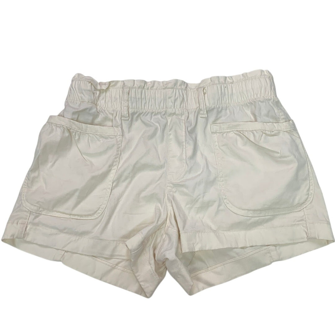 New American Eagle Womens Medium Off White Elastic Waist Shorts w Front Pockets