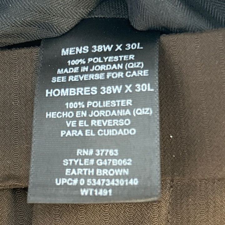 Lot of 2 George Mens 38 X 30 Brown Tan Casual Career Polyester Cotton Pants