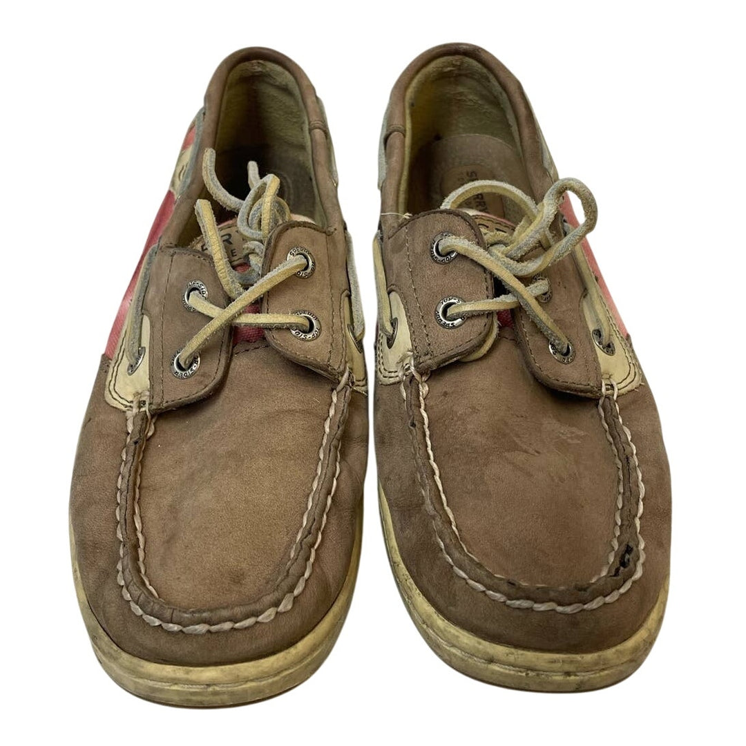 Sperry Top Sider Womens Size 7.5 Leather Side Laced Boat Shoes Slide On Loafers