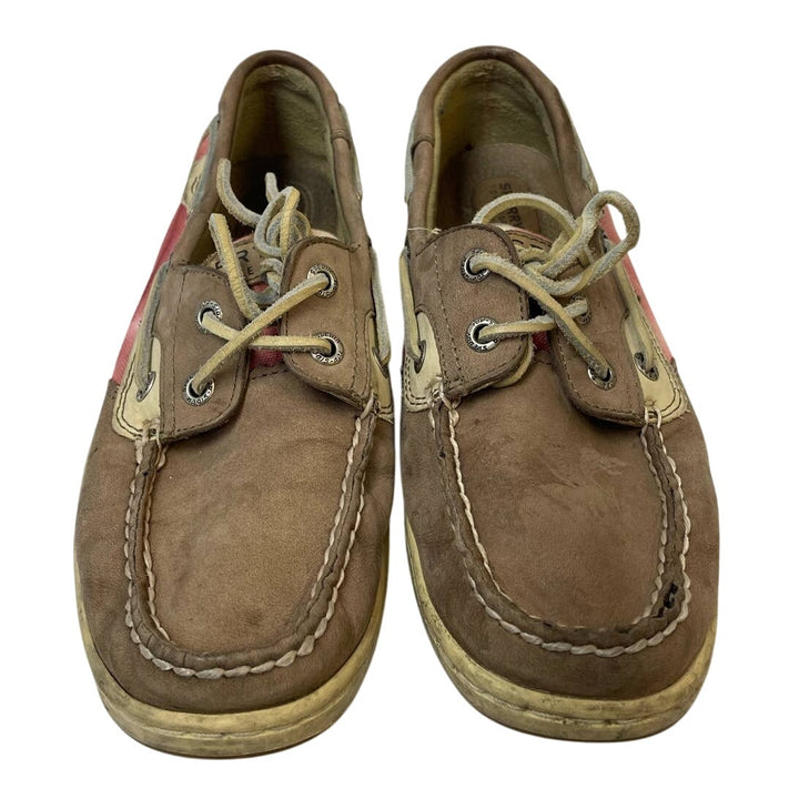 Sperry Top Sider Womens Size 7.5 Leather Side Laced Boat Shoes Slide On Loafers