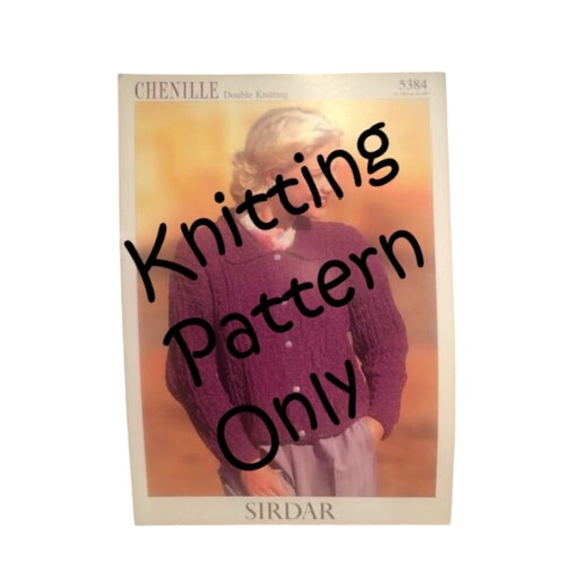 New Sirdar 5384 Chenille Ladies Cardigan Sweater Double Knitting Pattern