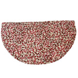 5 Handmade Half Moon Christmas Poinsettia Cotton Fabric Placemants Lace Doily