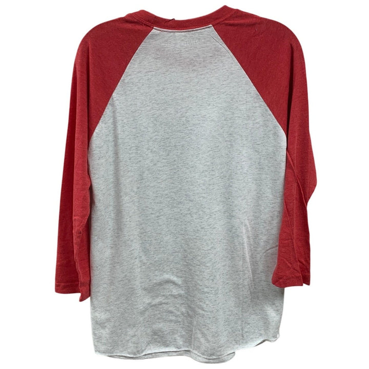 New Hand Printed Womens XS Anxious Cry Baby Club Long Sleeve Red Gray Tee Shirt