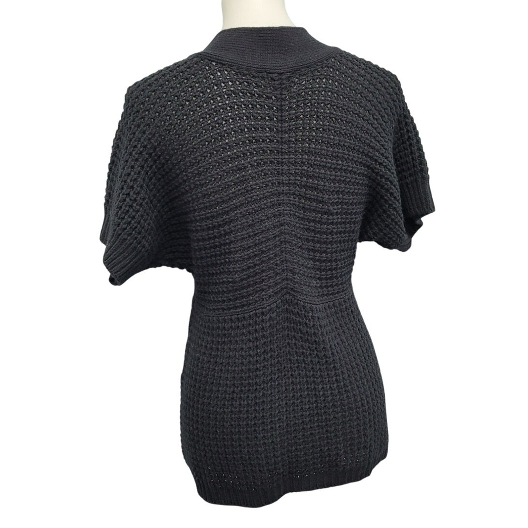 Oh Baby Womens Large 100% Acrylic Short Sleeve Maternity Knit Cardigan Sweater