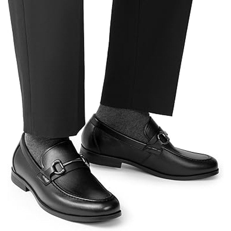 Bruno Marc Mens Size 12 Black Faux Leather Slip On Dress Loafers Formal Shoes