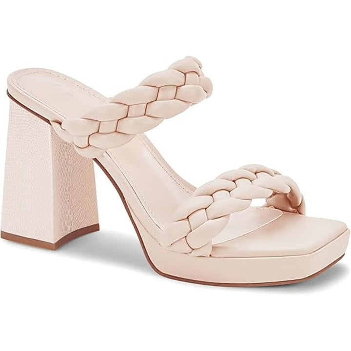 New Coutgo Womens Size 6.5 Off White Cream 4" Platform Heel Open Toe Sandals