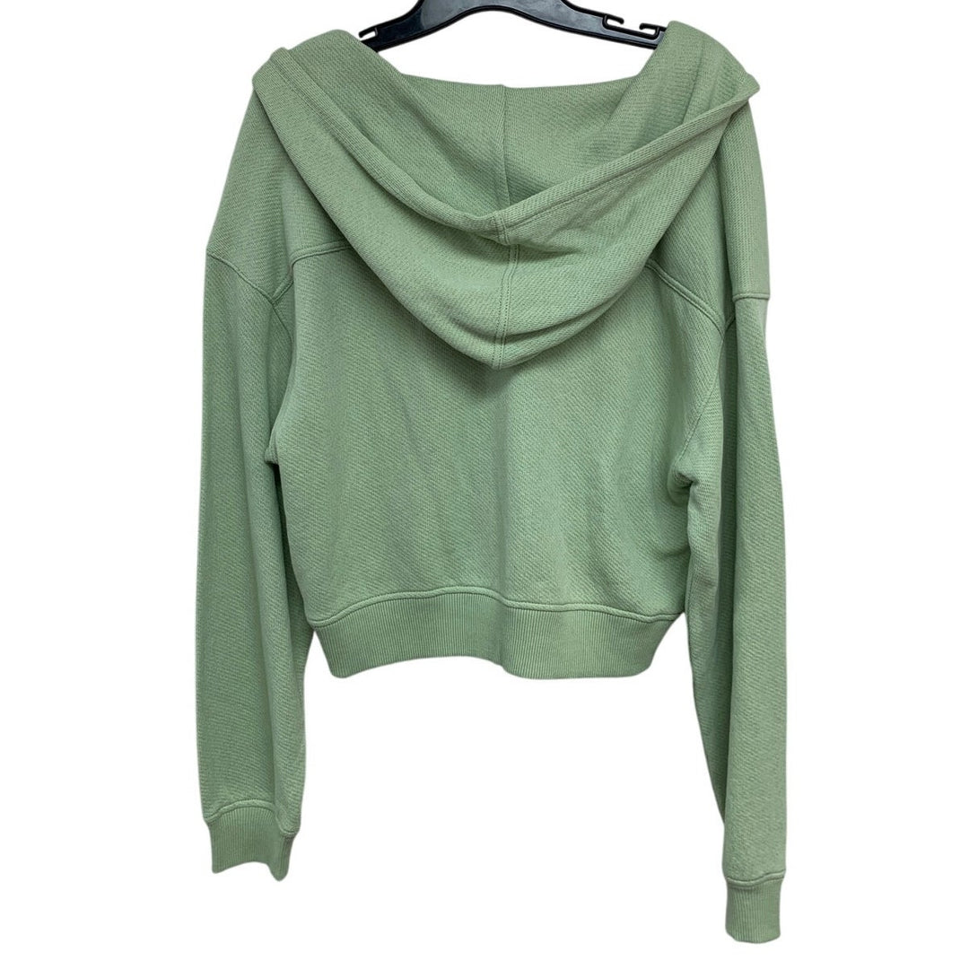 New American Eagle Womens Medium V Neck Long Sleeve Cropped Hoodie Sweatshirt
