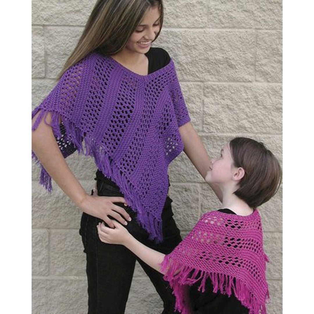 New Fiber Trends AC-69 Easy Lace Poncho Bev Galeskas Knitting Pattern