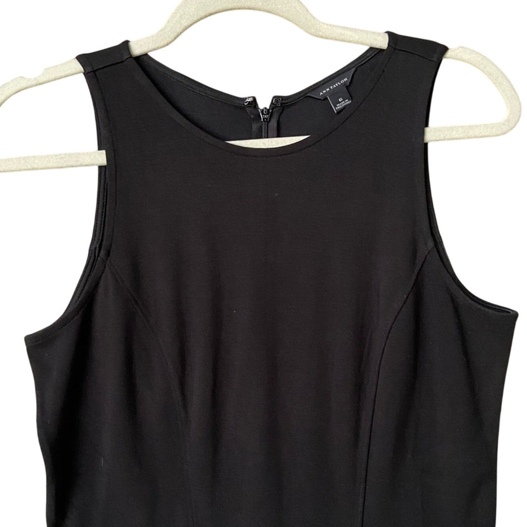 New Ann Taylor Womens Size 6 Sleeveless Back Zip Striped A Line Fit Flare Dress