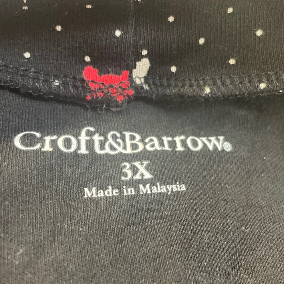 Croft &amp; Barrow Womens Plus Size 3X Long Sleeve Scottie Dog Mock Turtleneck Top