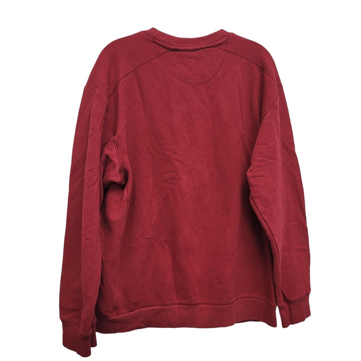 Starter Mens Medium Red PolyCotton Long Sleeve Crew Neck Pullover Sweatshirt