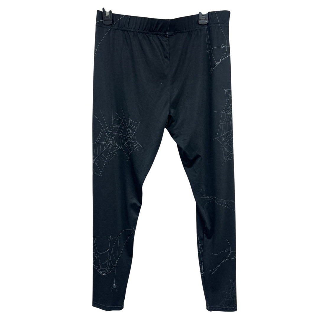 NWT New Pumpkins &amp; Potions Womens Large Black Halloween Spider Web Leggings