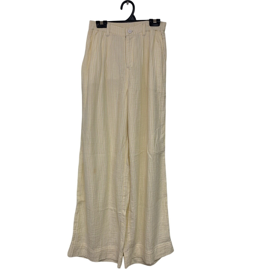 New Aerie Womens Small Striped Flowy Elastic Waist Flowy Pants w Pockets