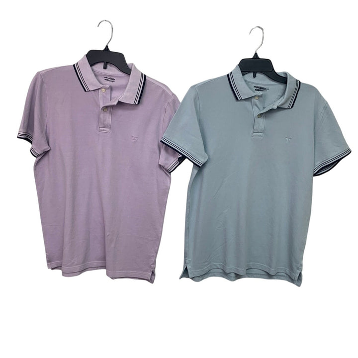 2 New American Eagle Mens Medium Slim Fit Collared Short Sleeve Polo Shirts