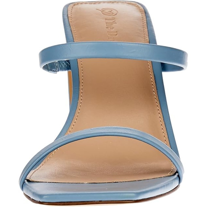 The Drop Women Size 6.5 Blue Avery Square Open Toe 3.5" High Heeled Sandal Shoes
