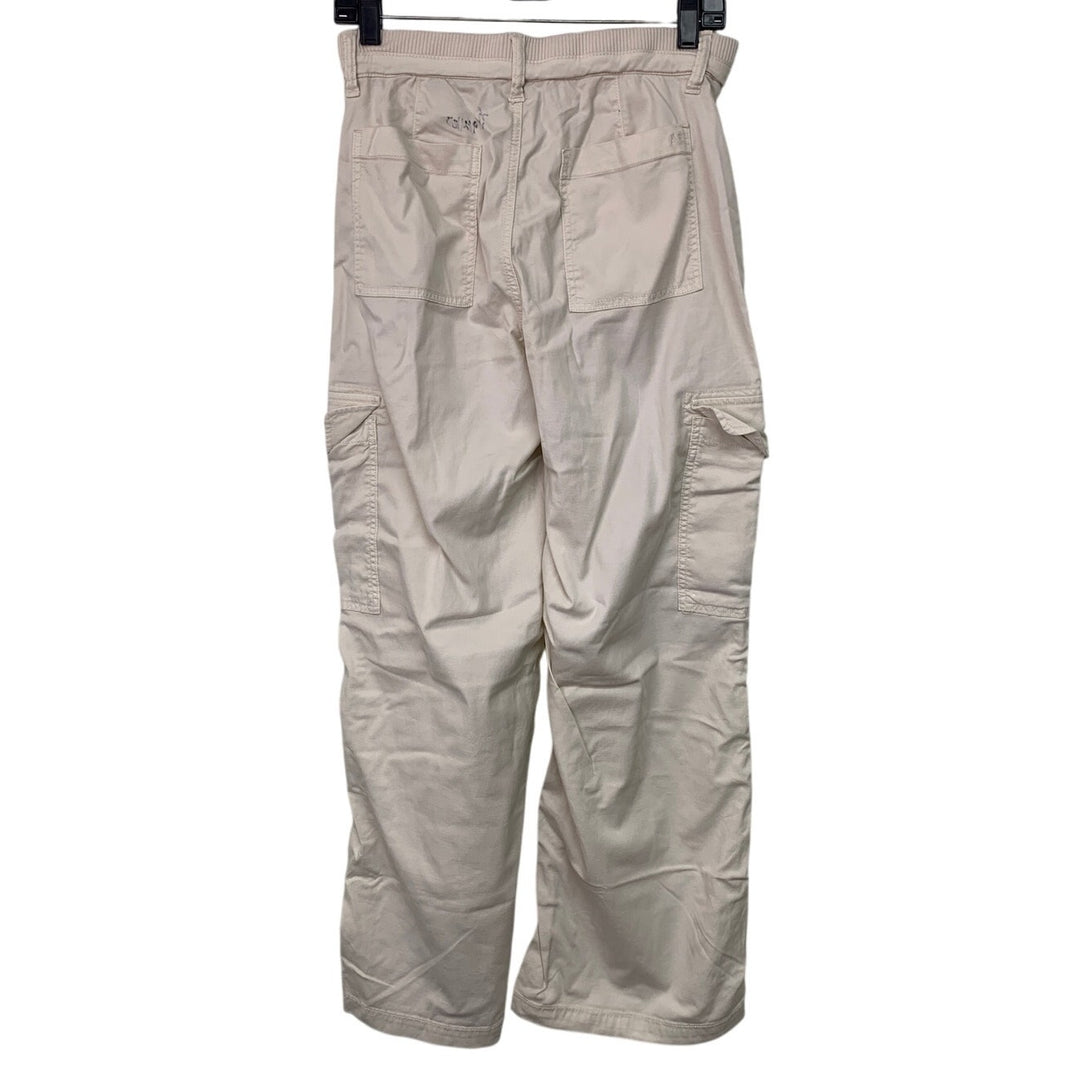 New American Eagle Womens Size 2 Khaki Ribbed Waist Lightweight Cargo Pants