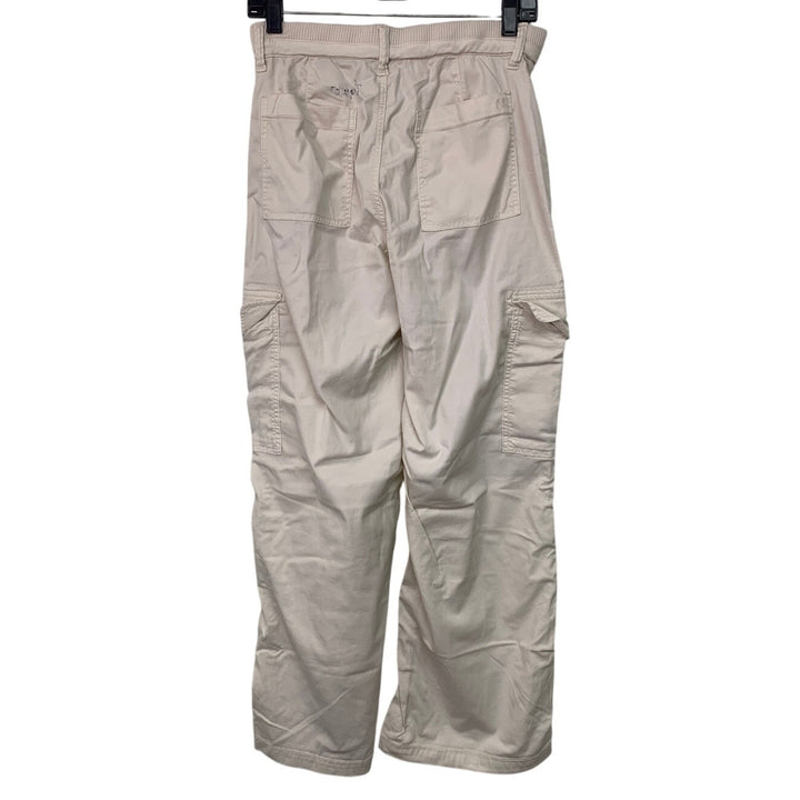 New American Eagle Womens Size 2 Khaki Ribbed Waist Lightweight Cargo Pants