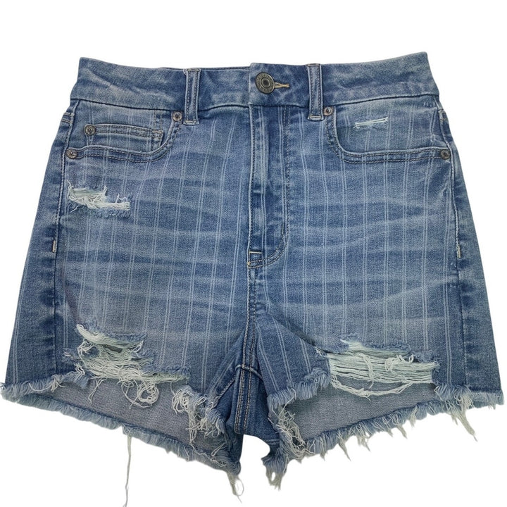 New American Eagle Size 0 Curvy Hi-Rise Shortie Stretch Jorts Denim Jean Short