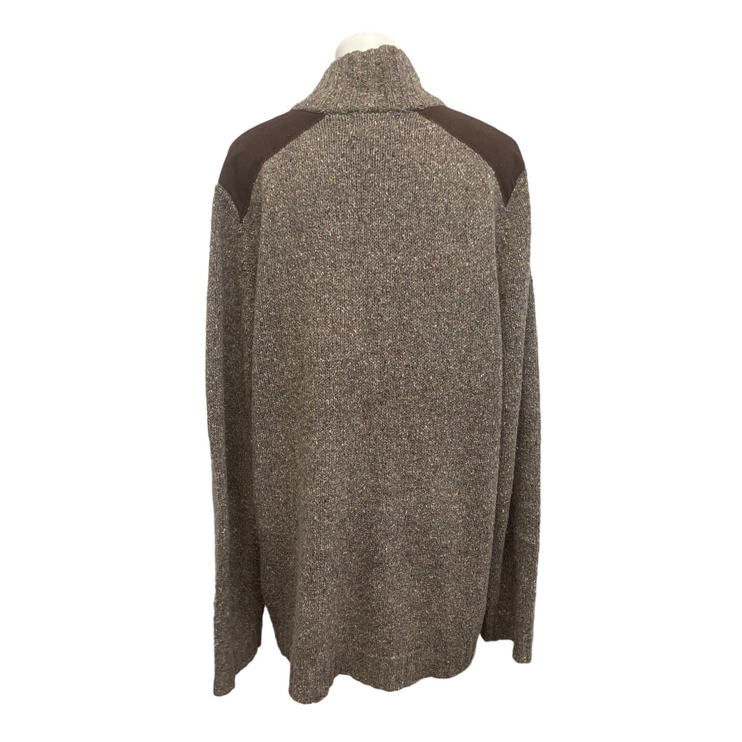 Eddie Bauer Mens XLT Long Sleeve Speckled Henley Knit Pullover Sweater