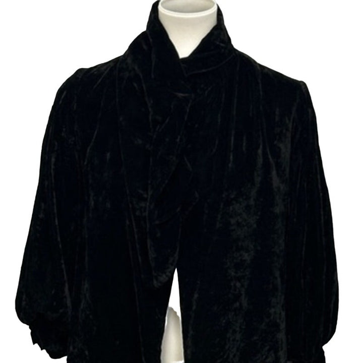 Vintage Womens Small Handmade Soft Velour Lined Long Sleeve Jacket w Collar