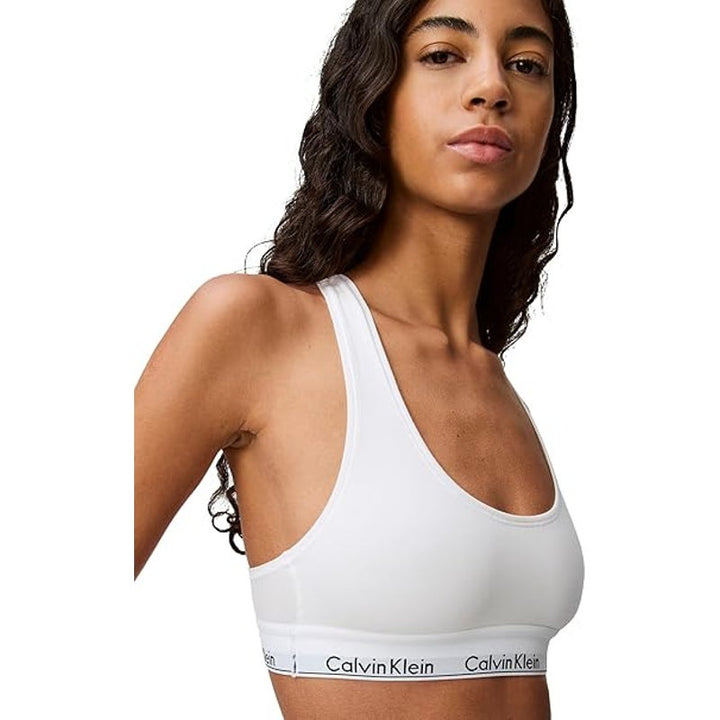 NWT New Calvin Klein Womens XL White Cotton Blend Unlined Wireless Bralette Bra