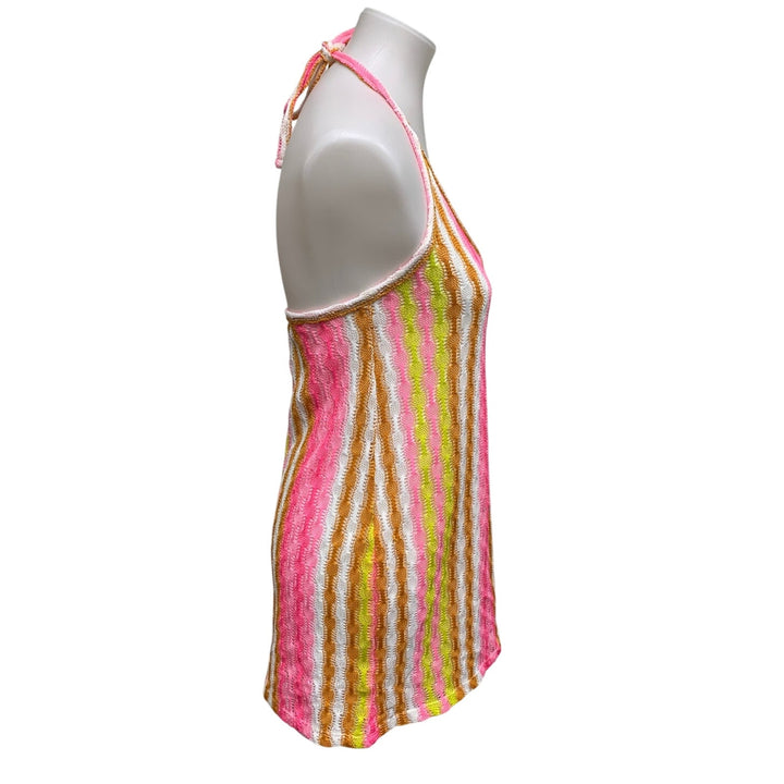 New Wild Fable Juniors 1X Back Neck Tie Stripe Swim Cover Up Sheath Halter Dress