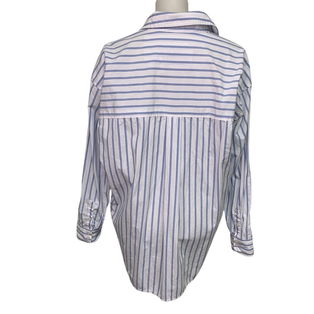 New American Eagle Womens XXL Striped Long Sleeve Collared Button Up Shirt