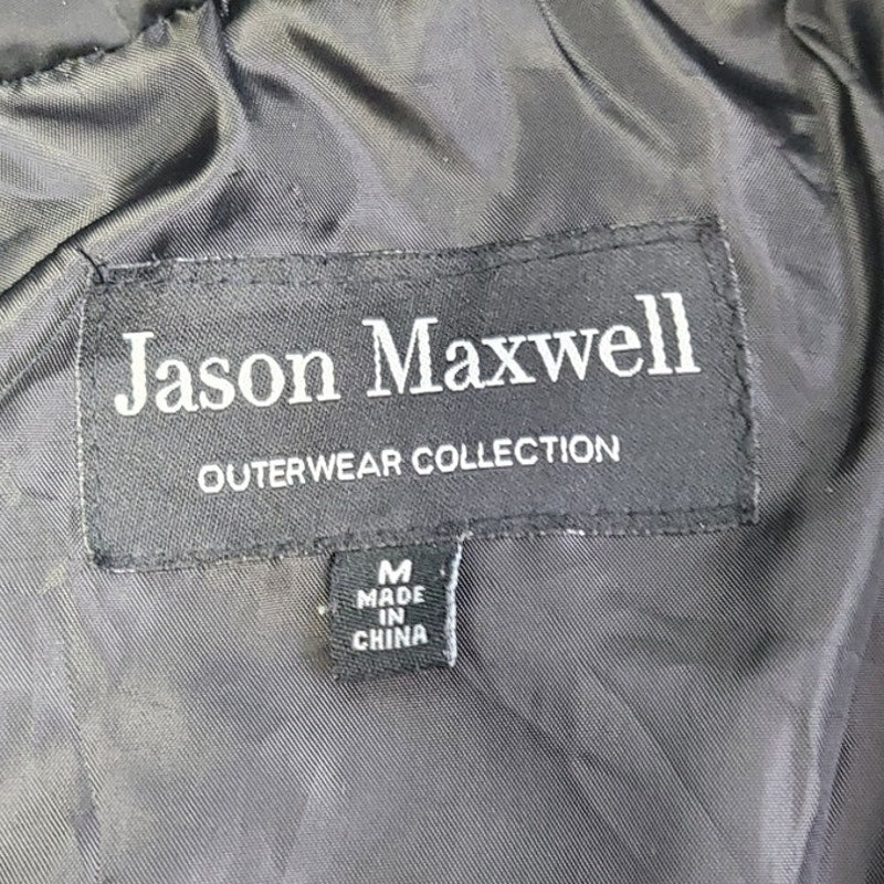 Jason Maxwell Womens Medium Black Quilted Faux Fur Hood Hooded Snap Up Coat