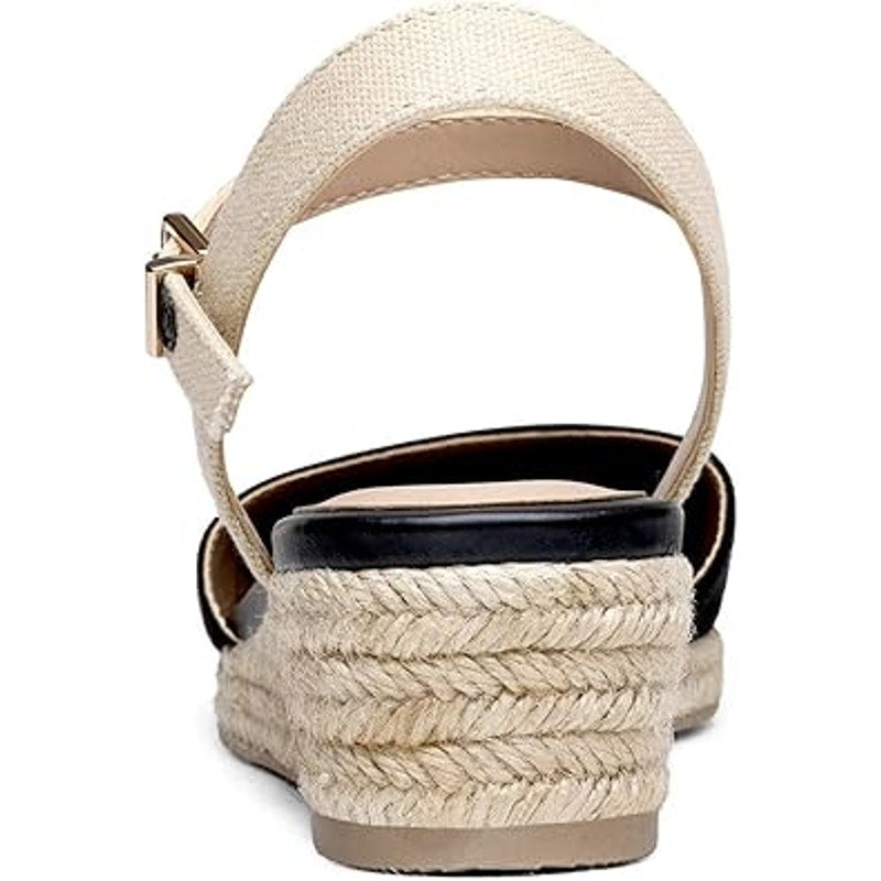 Dream Pairs Womens Size 10 Black Closed Toe Espadrille Ankle Strap Sandals Shoes