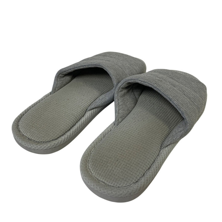Shevalues Womens Size 11-12 Gray Slippers Open Round Toe Slip On House Shoes