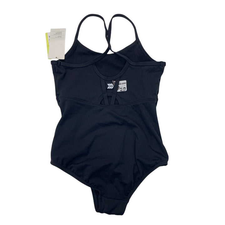 New Art Class Girls Medium (8) Black Strappy Athletic Leotard Gymnastics Suit