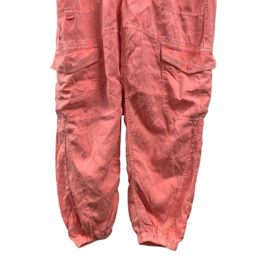 New Aerie Womens Small Orange Cotton Blend Lightweight Cargo Jogger Pants