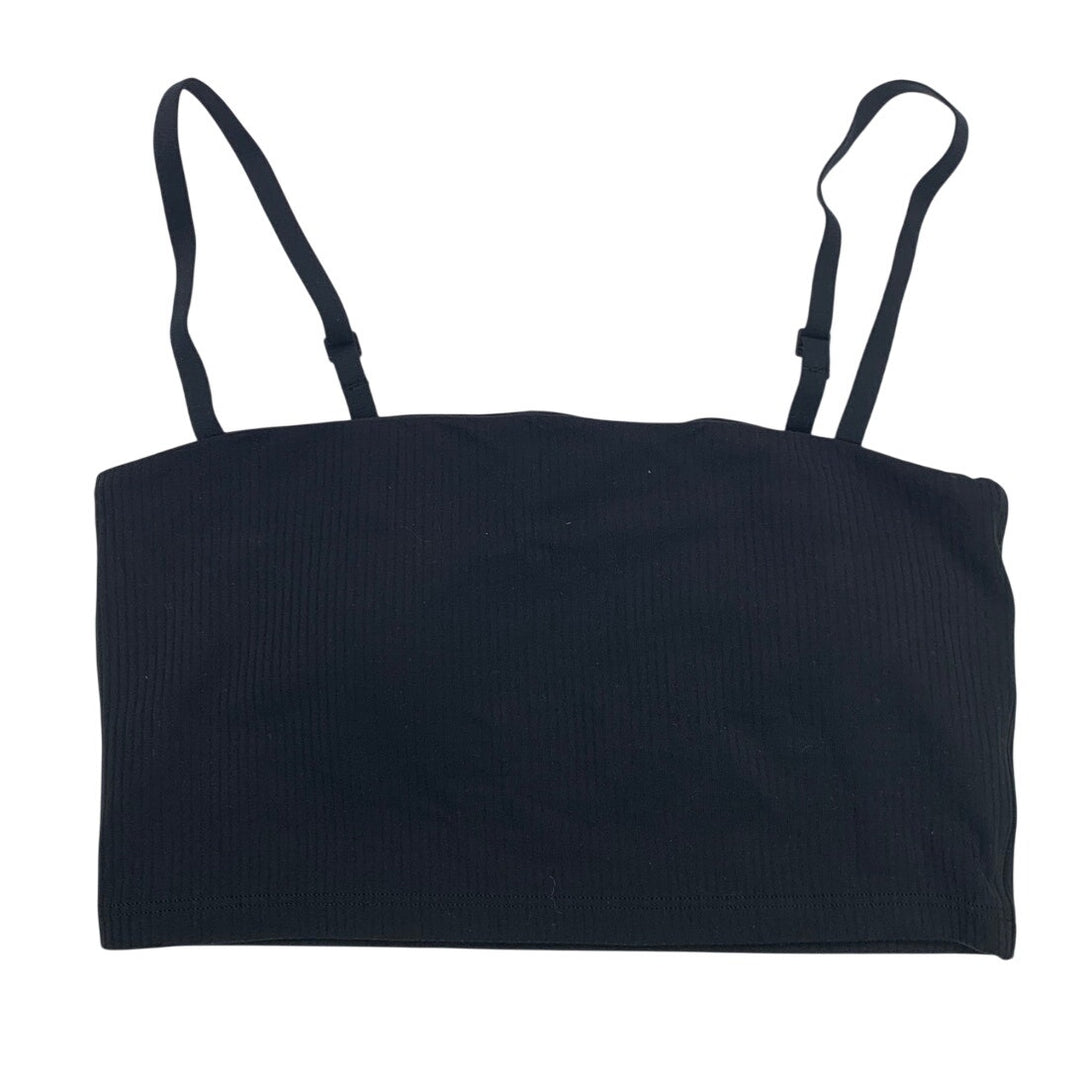 New Offline by Aerie Womens Small Black Thin Strap Ribbed Shelf Bra Athletic Top