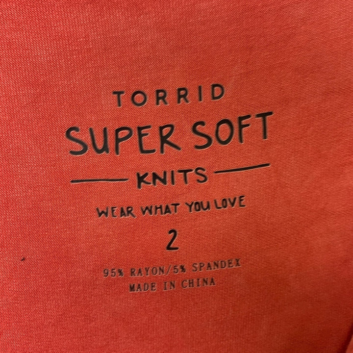 Torrid Womens Size 2 (18-20) Pink Super Soft Short Sleeve V Neck Flowy Dress