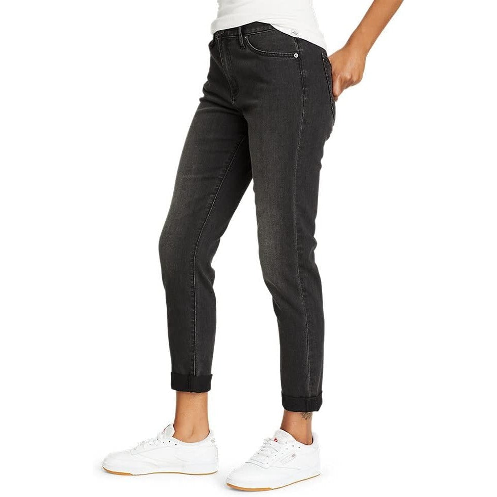 New Eddie Bauer Womens Size 22W Boyfriend Mid Rise Slim Washed Cinder Gray Jeans