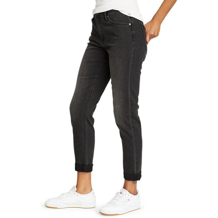 New Eddie Bauer Womens Size 22W Boyfriend Mid Rise Slim Washed Cinder Gray Jeans