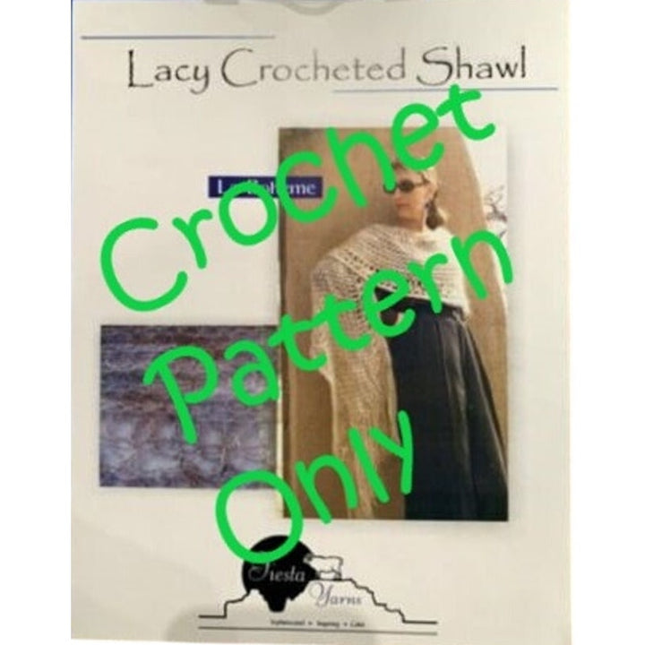 New 2001 Fiesta Yarns by Sandy Gainey La Boheme Lacy Shawl Stole Crochet Pattern
