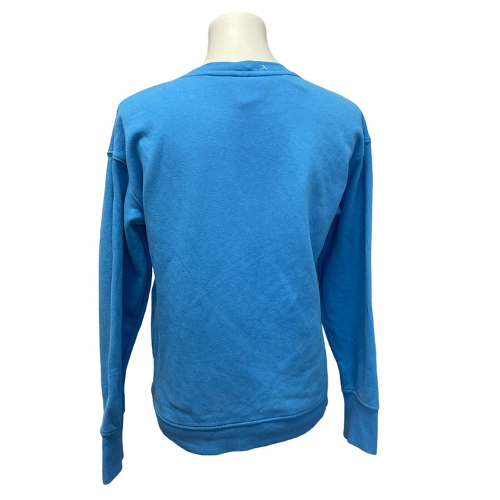 New Hand Printed Womens Small Blue Dragonfly Sweatshirt w Thumb Holes