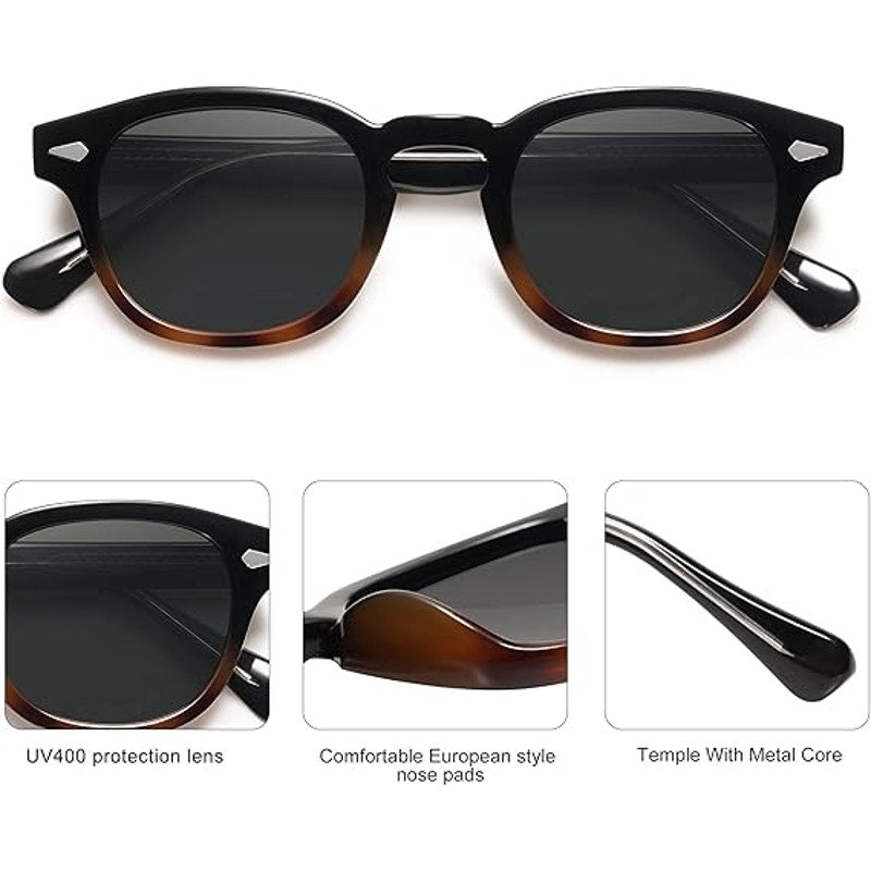 New Sojos Womens Retro Black Brown Small Round Tortoise Shell UV400 Sunglasses