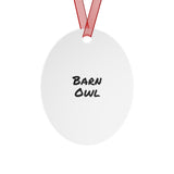 Woodland Barn Owl Metal Ornament, Holiday Decor, Bird Lover Gift, Nature Decoration, Christmas Tree Ornament, Home Decor